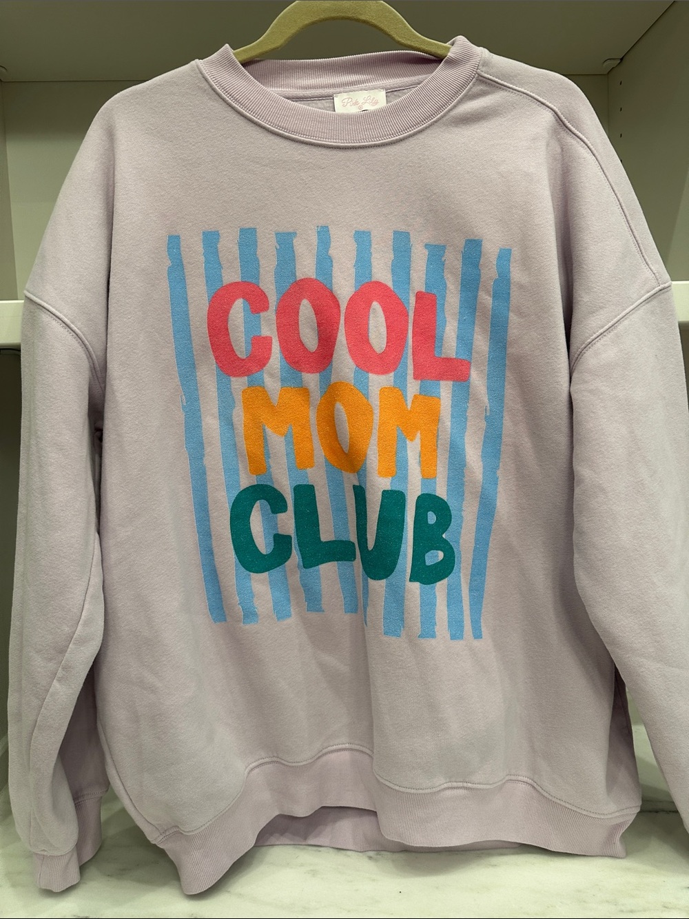 Pink Lily medium Cool Mom Club Graphic Sweatshirt - Lavender.  Like new